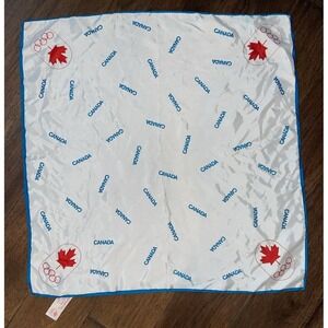 Vintage Canada Winter Olympic‎ Games Handkerchief 22.5" x 22.5"